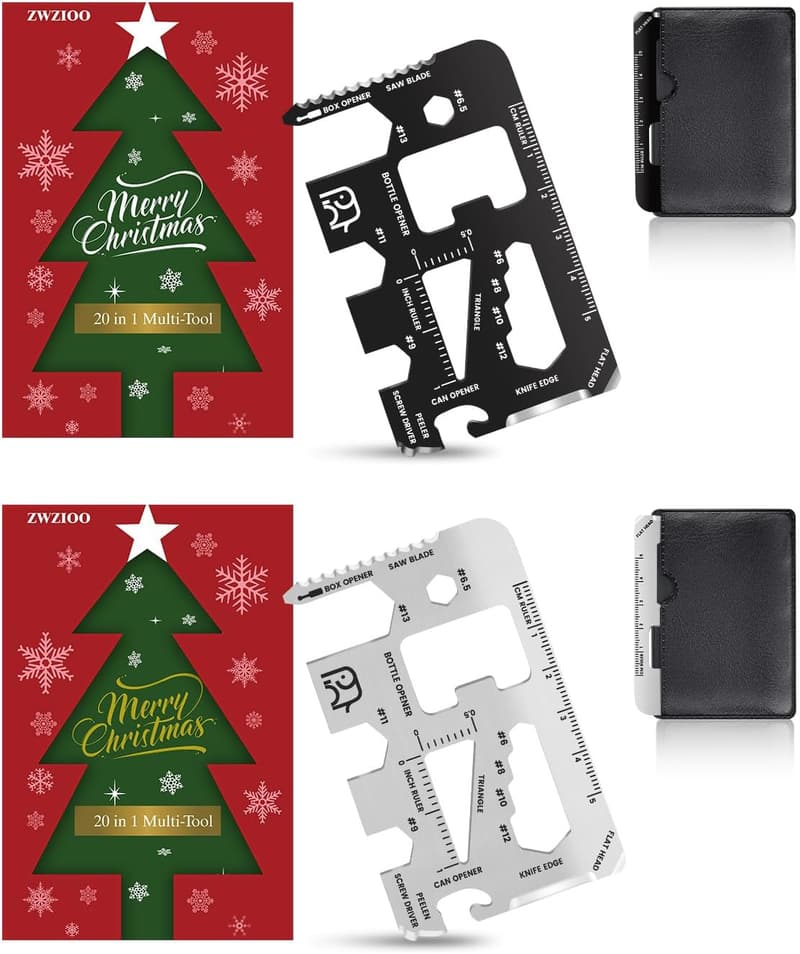 Holiday Multitool Wallet Set - 20-in-1 Gift for Men