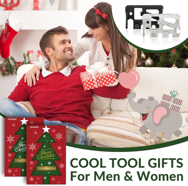 Holiday Multitool Wallet Set - 20-in-1 Gift for Men