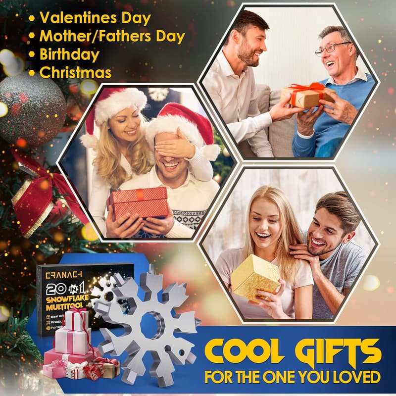 20-in-1 Snowflake Multitool for Men - Portable Gadget Gift