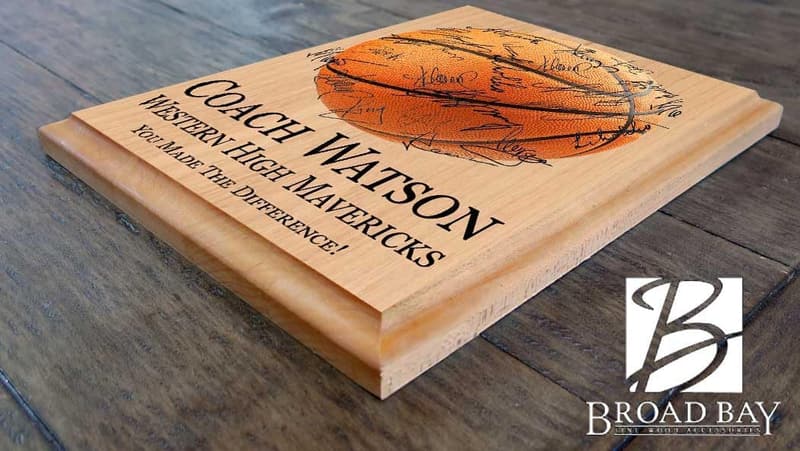 Personalized Basketball Coach Plaque for Team Signatures