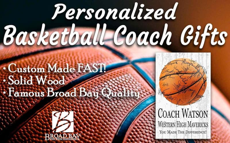 Personalized Basketball Coach Plaque for Team Signatures