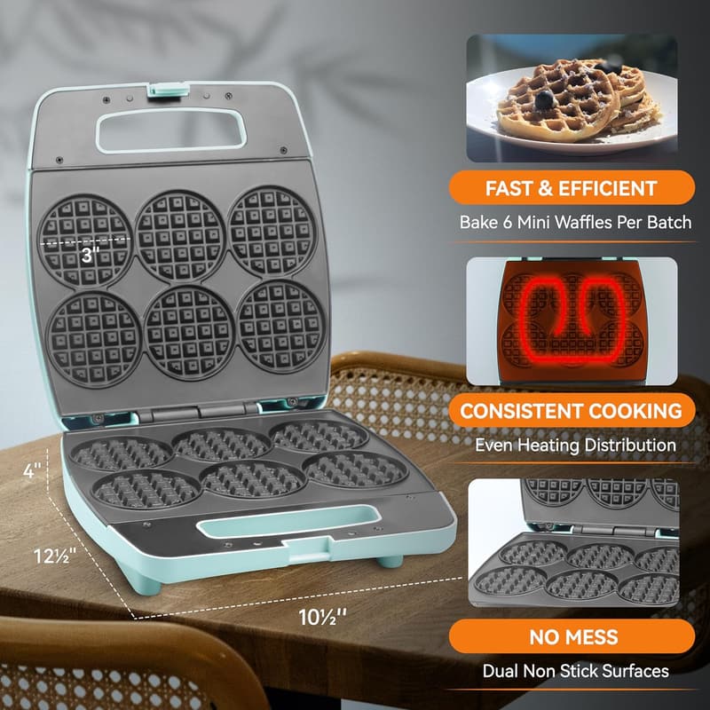 Multi Mini Waffle Maker for Breakfast & Brunch Events