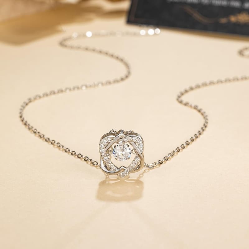 Sister Birthday Gift: Sterling Silver Interlocking Infinity Heart Necklace