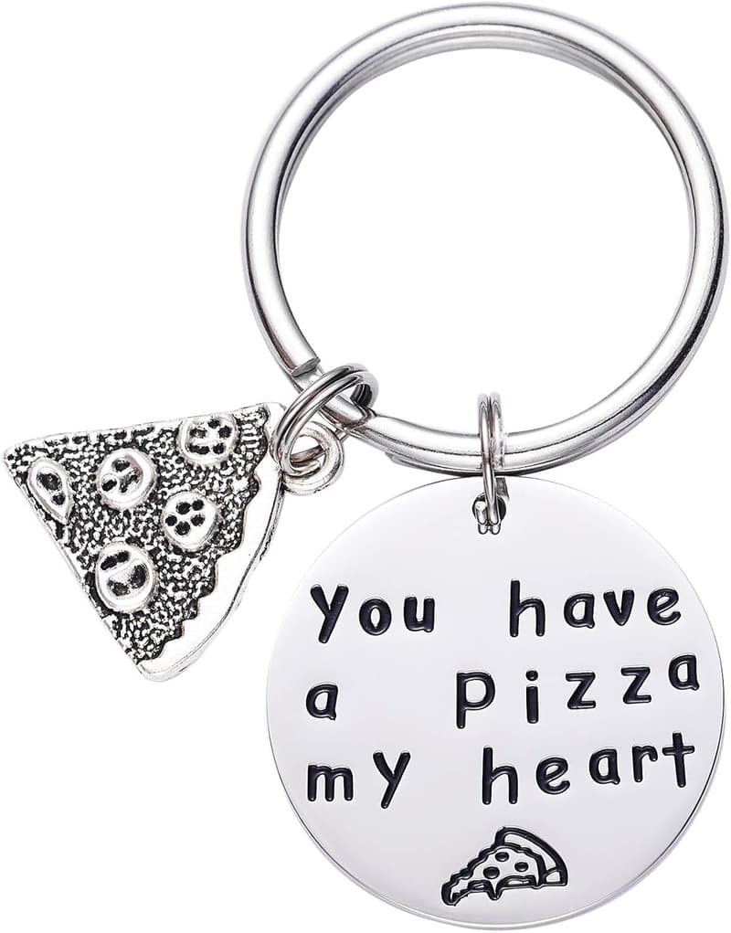 Couples Keychains - Funny Pizza Gift for Him & Her