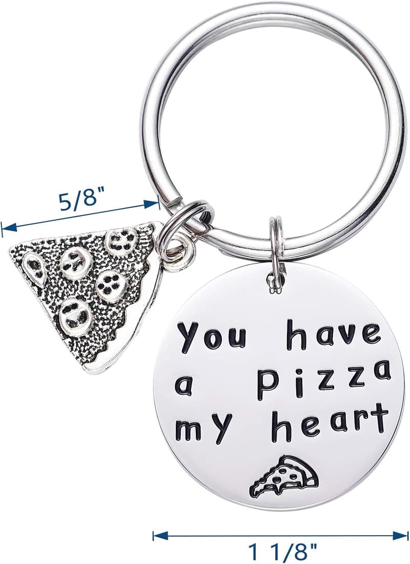 Couples Keychains - Funny Pizza Gift for Him & Her