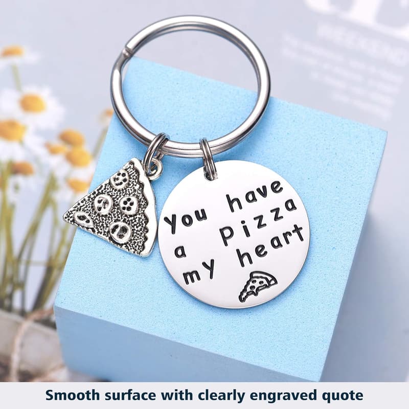 Couples Keychains - Funny Pizza Gift for Him & Her