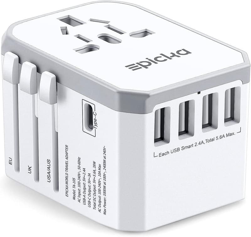 Universal Travel Adapter with 4 USB Ports for Worldwide Use