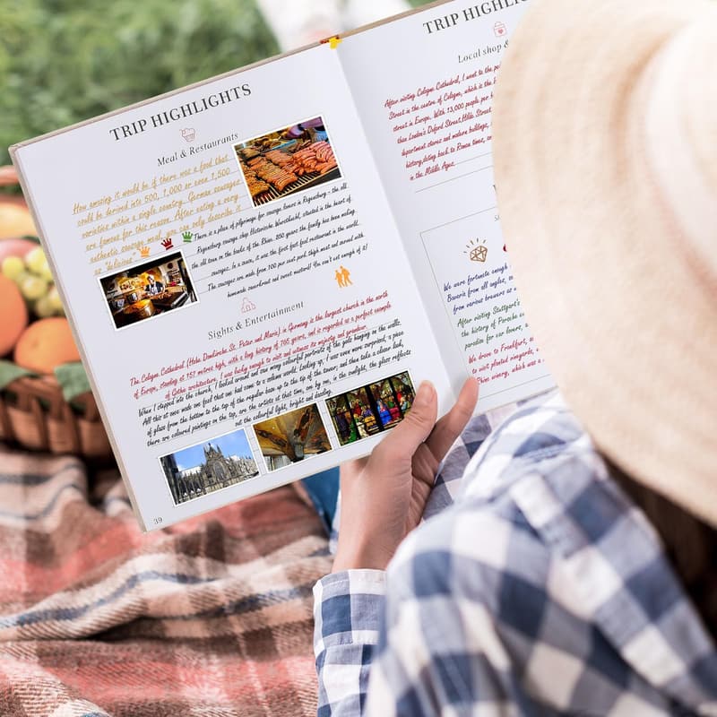 Anniversary Travel Photo Journal with Prompts - 110 Pages