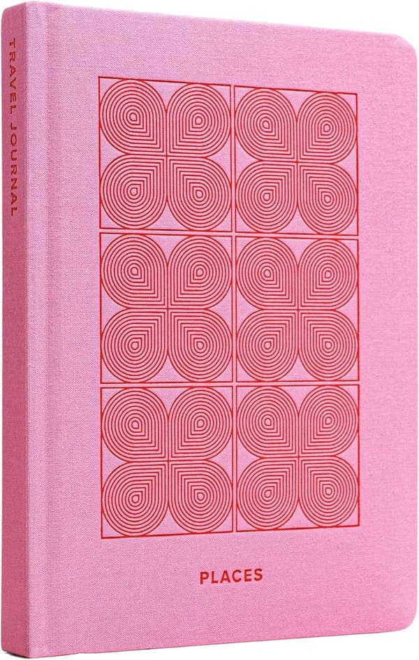 Travel Journal - Guided Notebook for Travelers, Lavender Pink