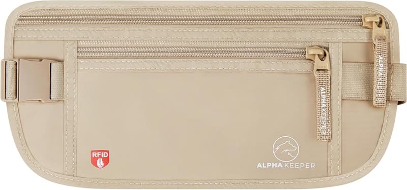 Anti-Theft RFID Money Belt for Travel - Unisex Waist Wallet