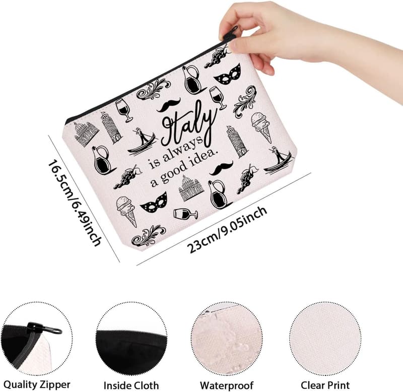 Italy Travel Gift Zipper Pouch for Travelers