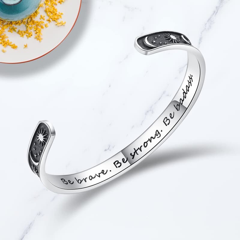 Personalized Stainless Steel Inspirational Bracelets for Women