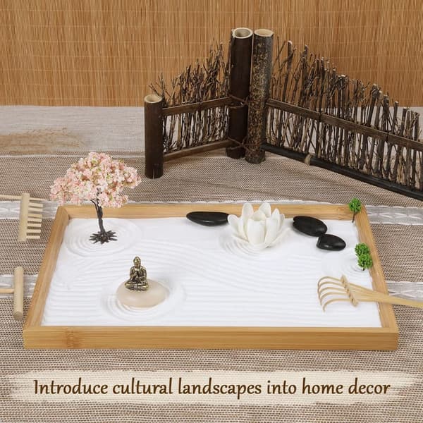 Zen Garden Kit with Buddha Statue & Lotus Incense Holder