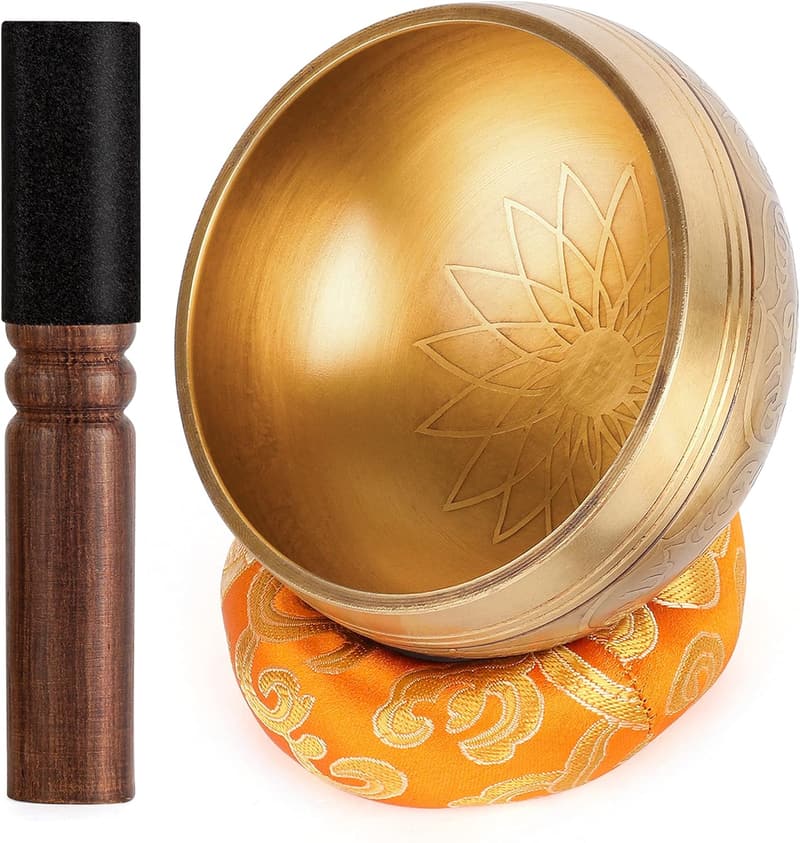 Meditation Singing Bowl Set - Hand-Hammered Nepalese Gift