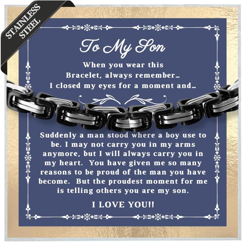 Graduation Bracelet for Son - Forever Linked Design
