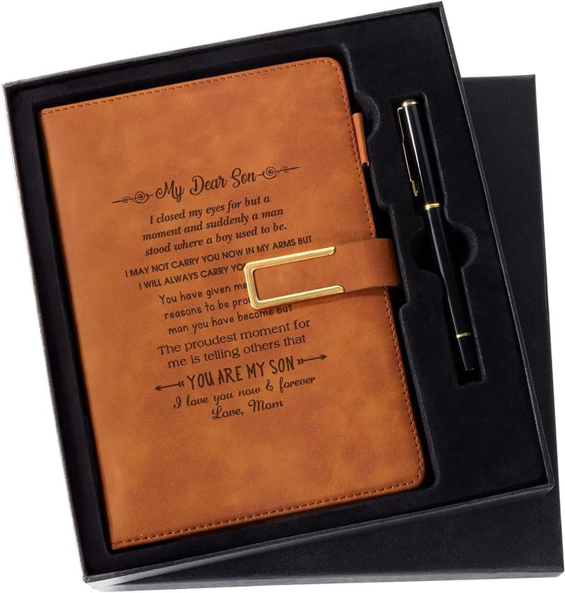 Personalized Vintage Leather Journal Gift for Son
