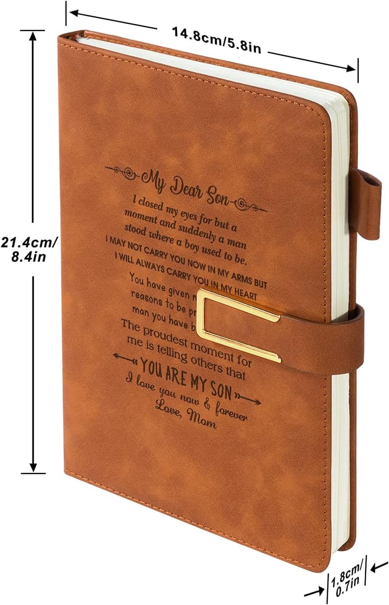 Personalized Vintage Leather Journal Gift for Son