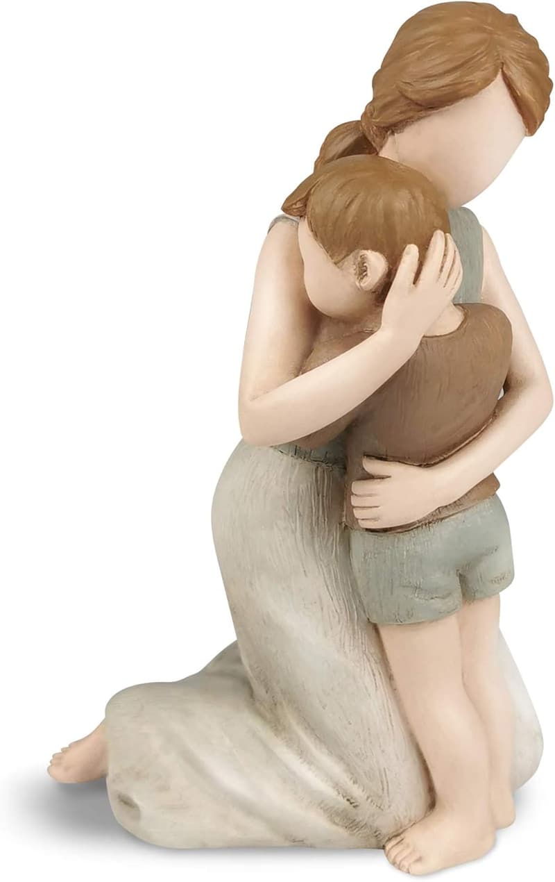 Mother and Son Hand-Painted Figurines for Anniversary Gift