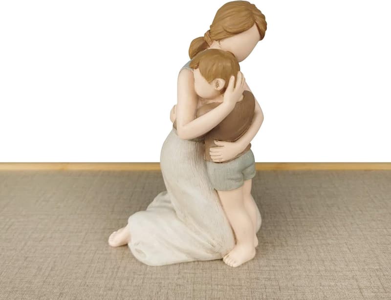 Mother and Son Hand-Painted Figurines for Anniversary Gift