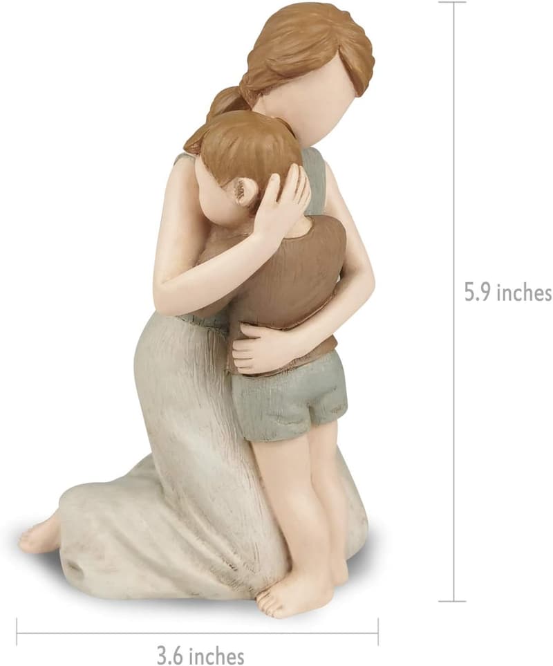 Mother and Son Hand-Painted Figurines for Anniversary Gift