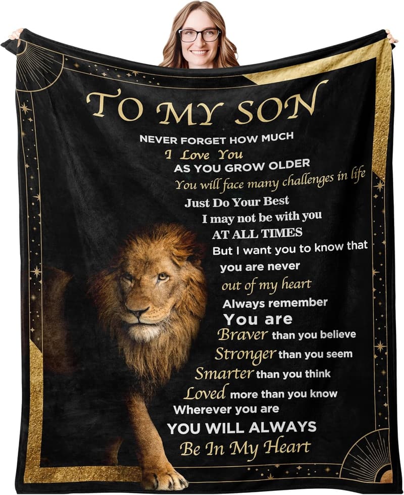 Birthday Blanket Gift for Son, 50