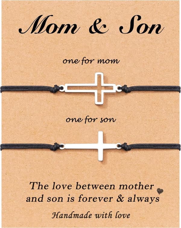 Fathers Day Matching Tarsus Cross Bracelets Gift Set