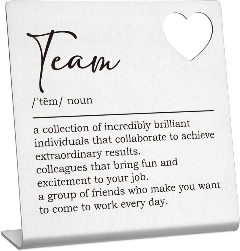 Teamwork Signs - Funny Office Desk Decor for Employee Appreciation