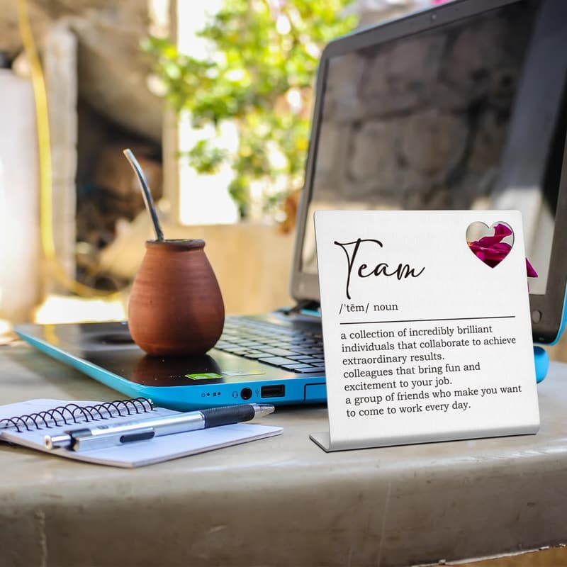Teamwork Signs - Funny Office Desk Decor for Employee Appreciation