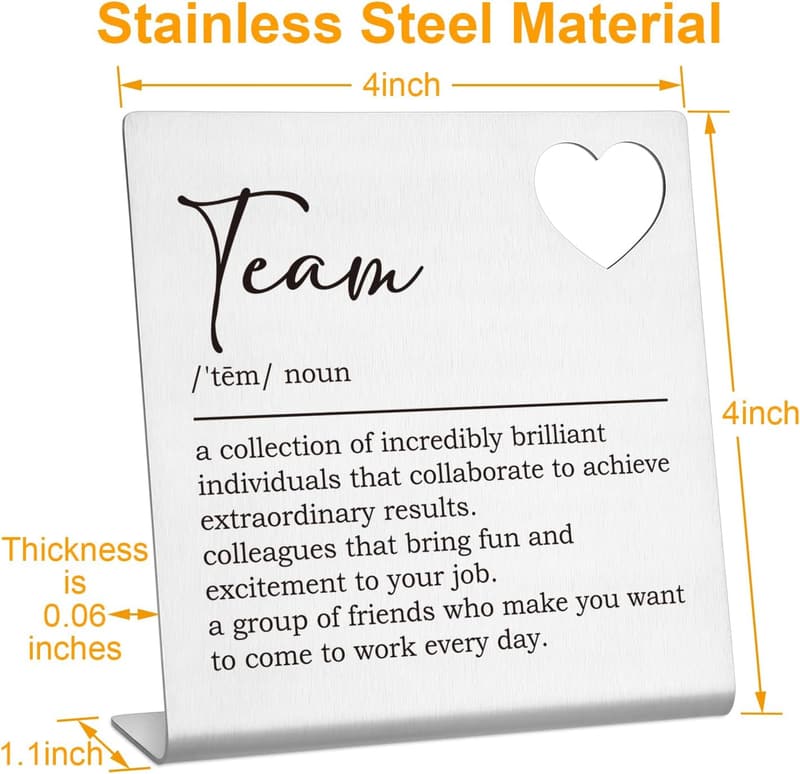 Teamwork Signs - Funny Office Desk Decor for Employee Appreciation