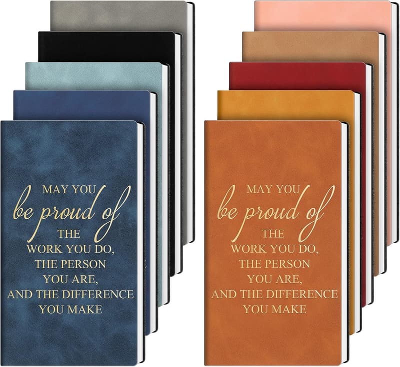 Employee Appreciation Leather Journal Gift Set - 10 Pack