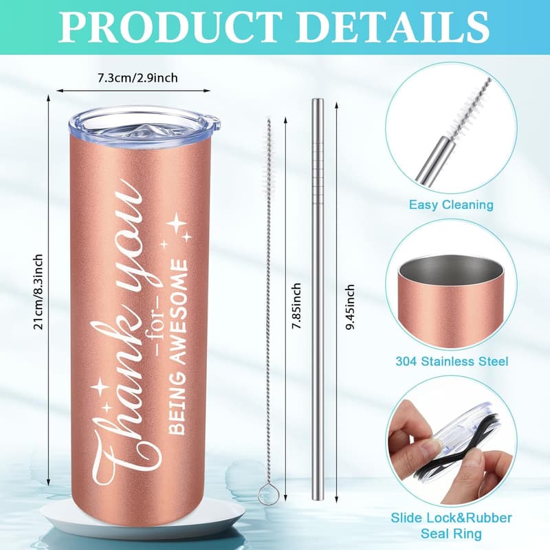 Appreciation Tumbler Gift Set - Stainless Steel, 20 oz (12 pcs)
