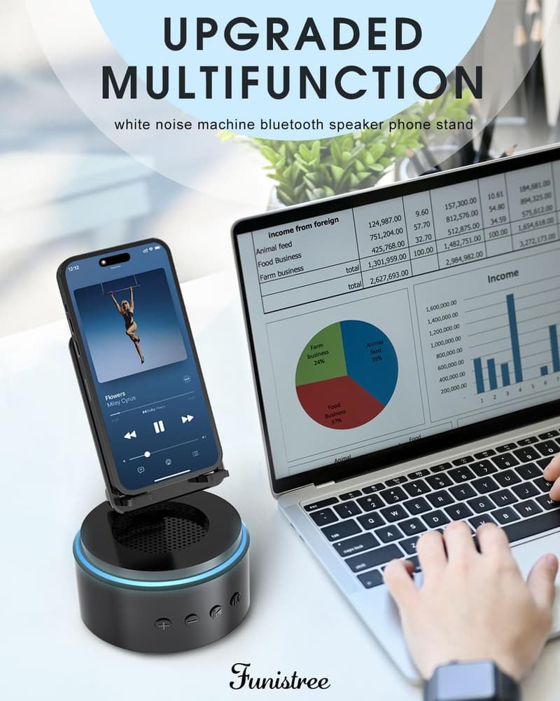 Father's Day Gift: Adjustable Cell Phone Stand with Bluetooth Speaker