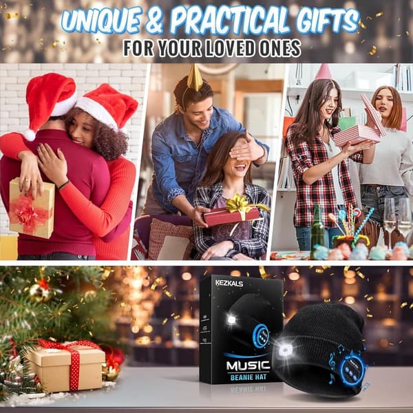 Bluetooth Beanie Hat for Men and Women - Cool Gadget Gift