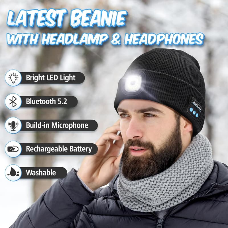 Bluetooth Beanie Hat for Men and Women - Cool Gadget Gift