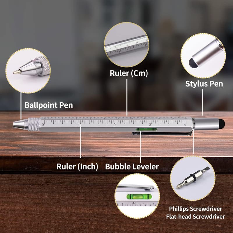 Multitool Pen for Men - 7-in-1 Aluminum Tech Gadget