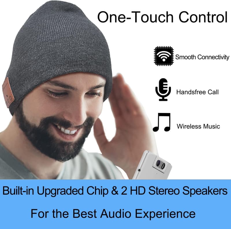 Christmas Bluetooth Beanie Hat with Headphones