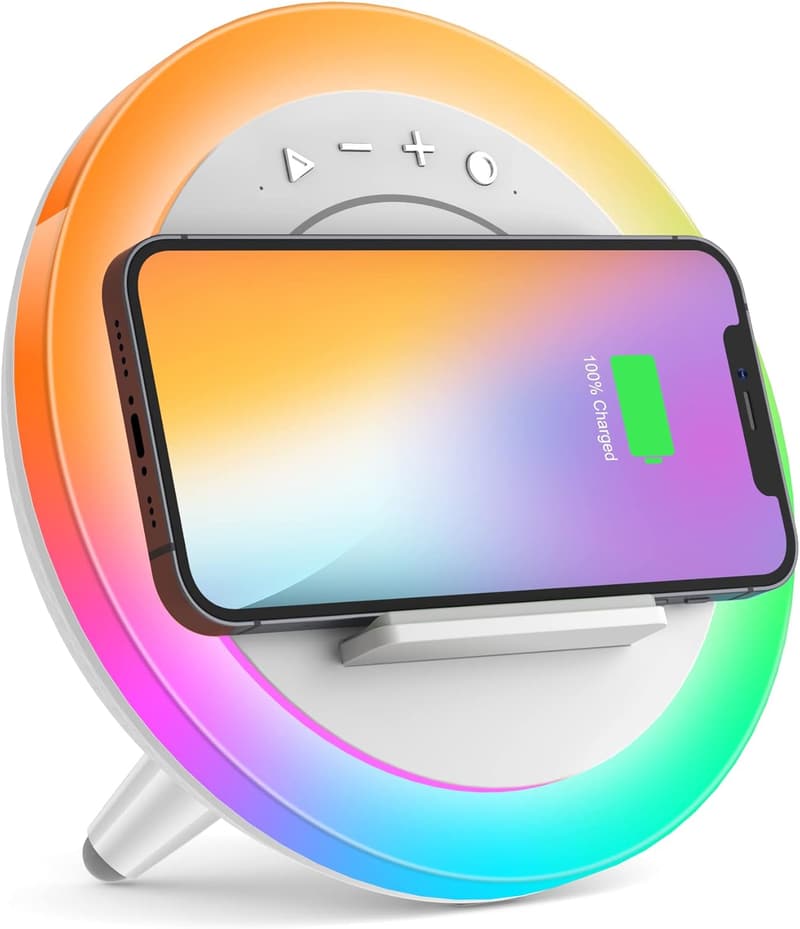 Wireless Charging Bluetooth Speaker Night Light for Teens