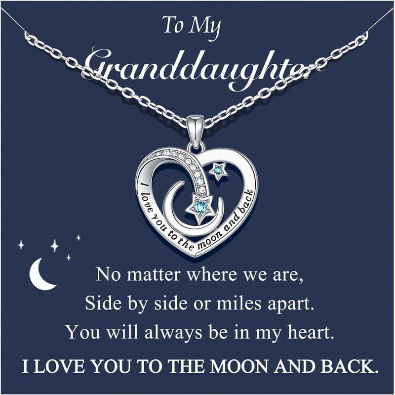 I Love You to The Moon and Back Necklace for Granddaughter