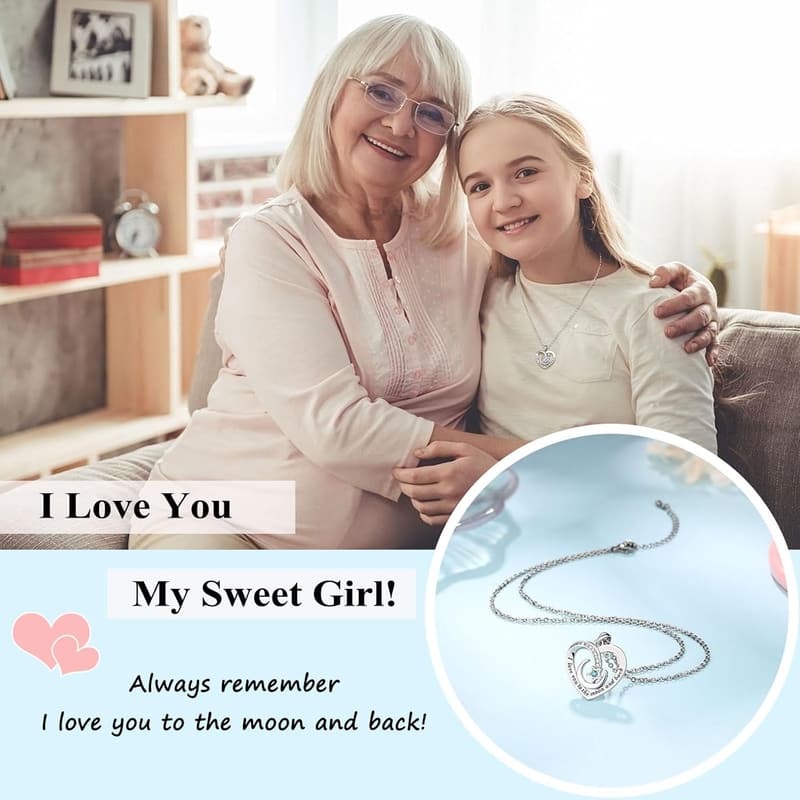 I Love You to The Moon and Back Necklace for Granddaughter