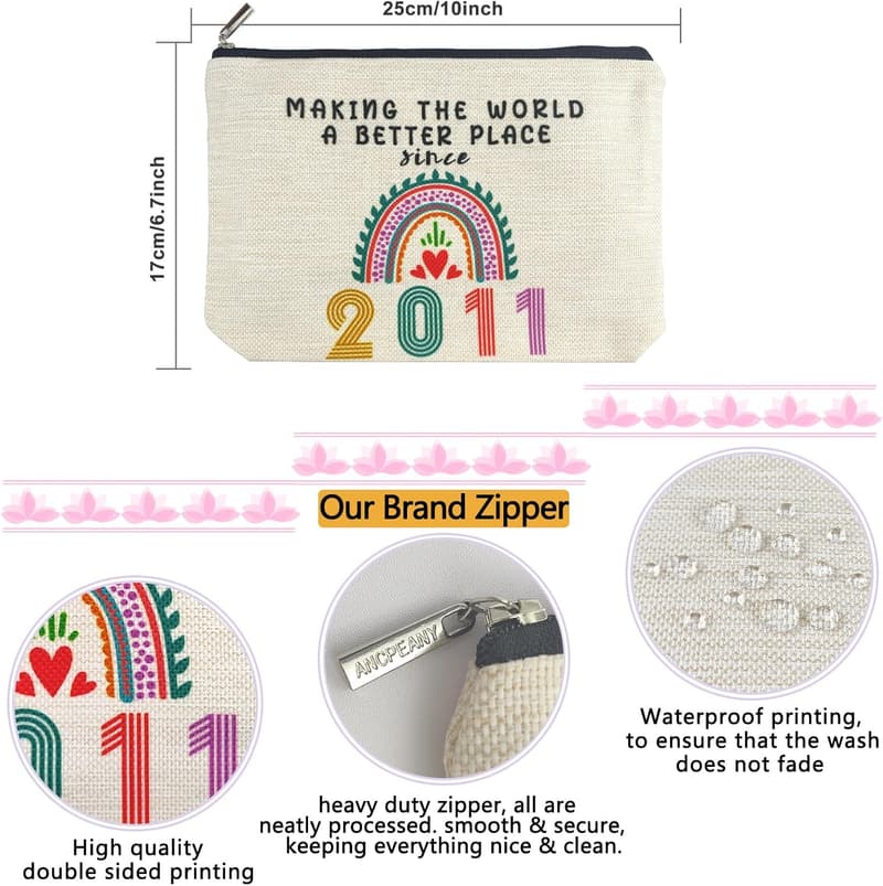 14th Birthday Cute Makeup Bag for Teenage Girls