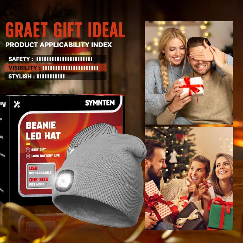 Rechargeable LED Beanie Hat - Cool Gadget for Dad's Birthday