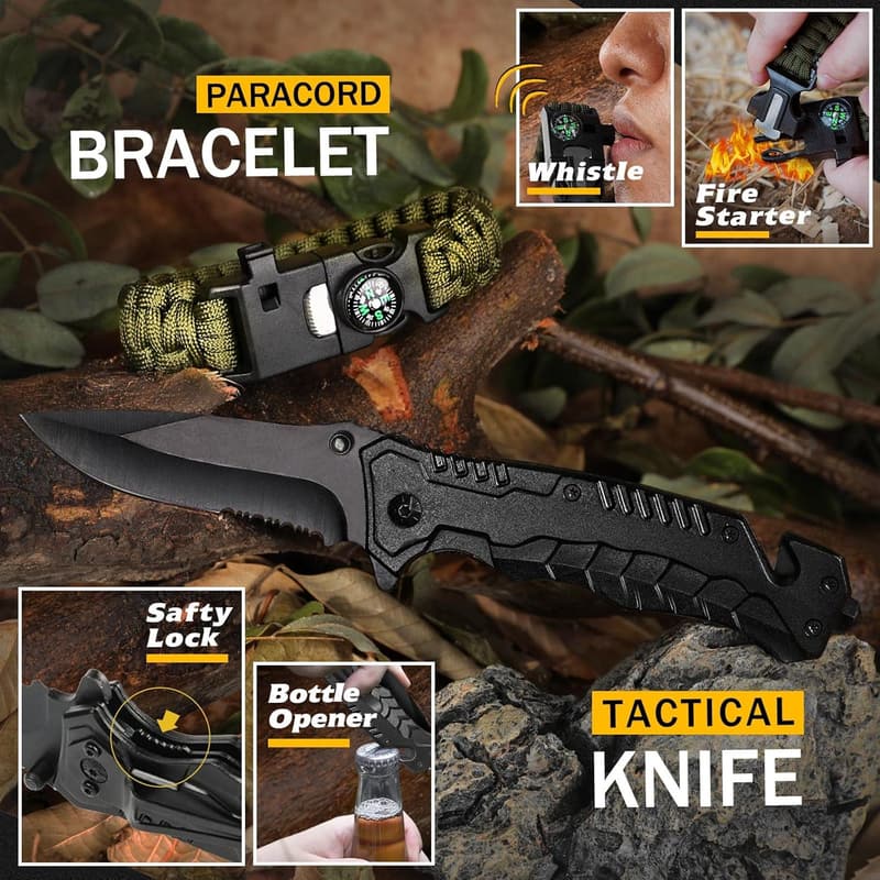 14-in-1 Survival Kit for Men - Ideal Outdoor Gift