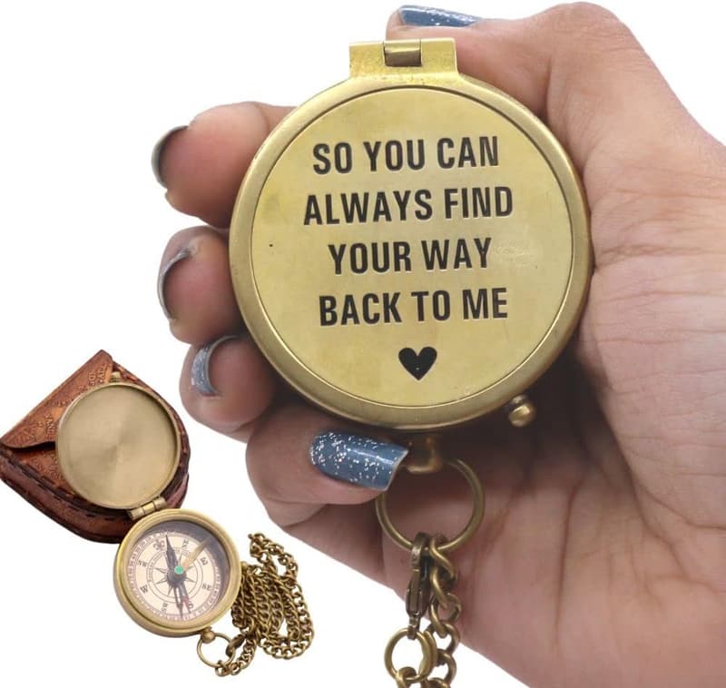 Graduation Day Personalized Solid Brass Compass Gift