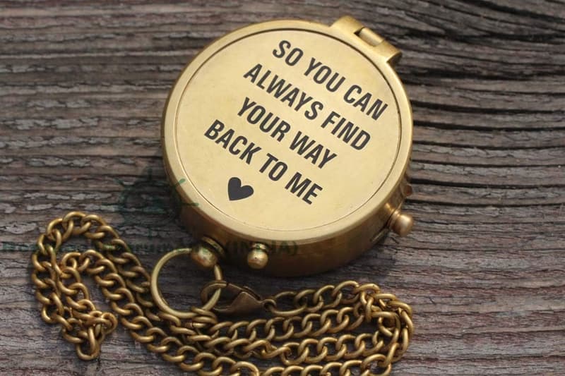 Graduation Day Personalized Solid Brass Compass Gift