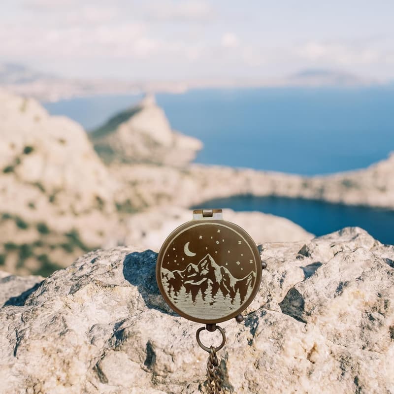 Personalized Antique Brass Compass - Handmade Gift for Him