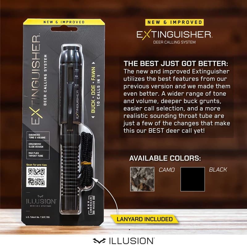Adjustable 10-in-1 Deer Grunt Call - Camo & Black