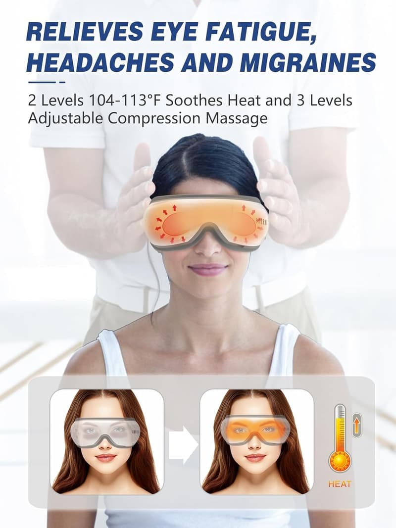 Heated Eye Massager for Stress Relief - Gift for Parents