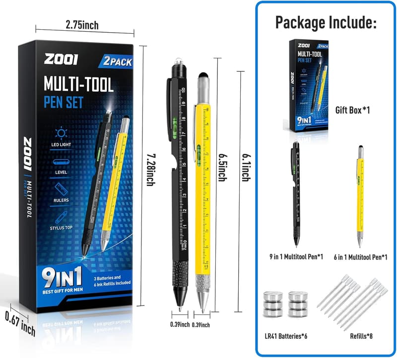 Father's Day Multitool Pen Gift for Dads and Grandpas