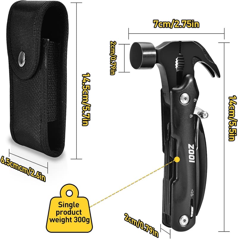Father's Day 12-in-1 Hammer Multitool for Dad and Grandpa