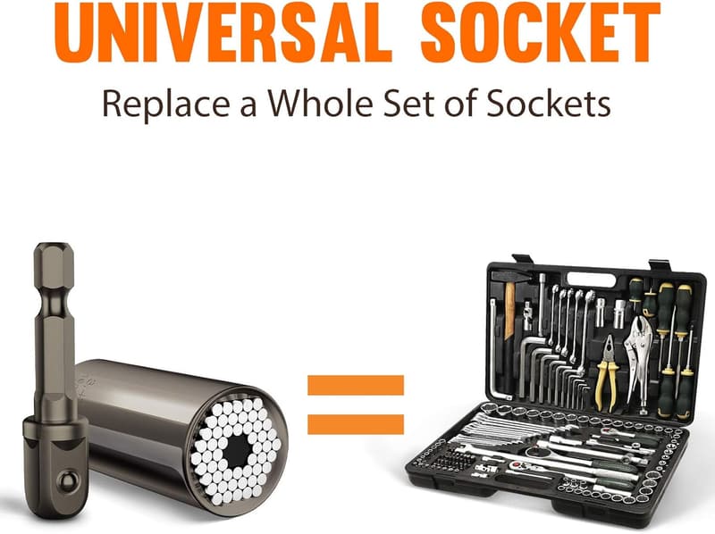 Universal Socket Grip Set with Power Drill Adapter for Men